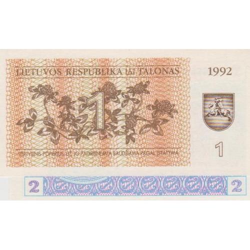 Billet De 1 Talonas De Lituanie