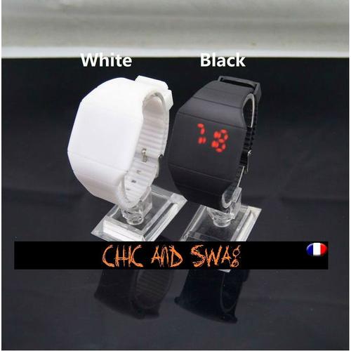 Montre Tactile Led Watch Noire Plastique Tendance Et Fashion Neuve