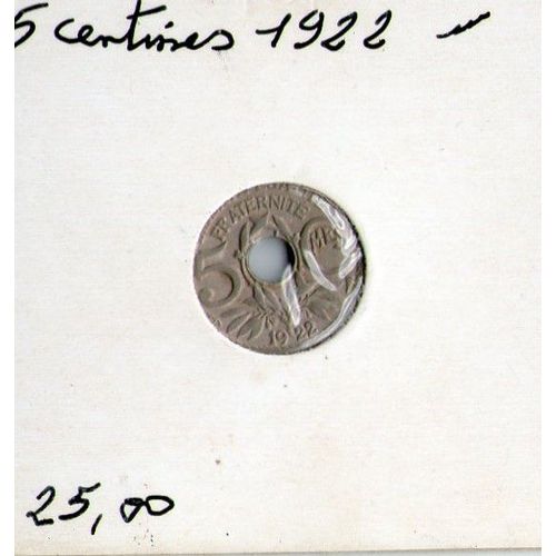 Pièce 5 Centimes De Francs 1922