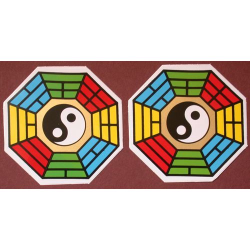 Lot 2 Stickers Octogonals / Autocollants Bagua Yin Yang Ba-Gua Octogone