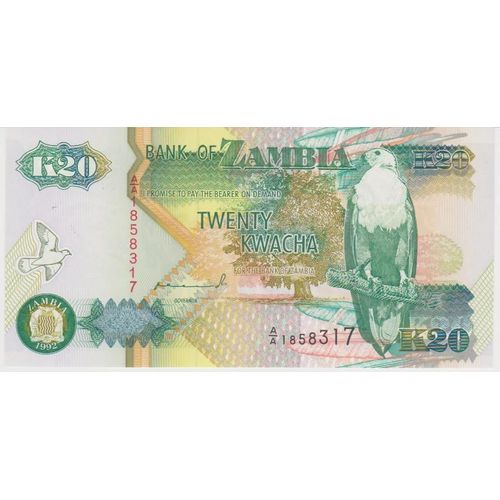 Billet De 20 Kwachas Du Zambie