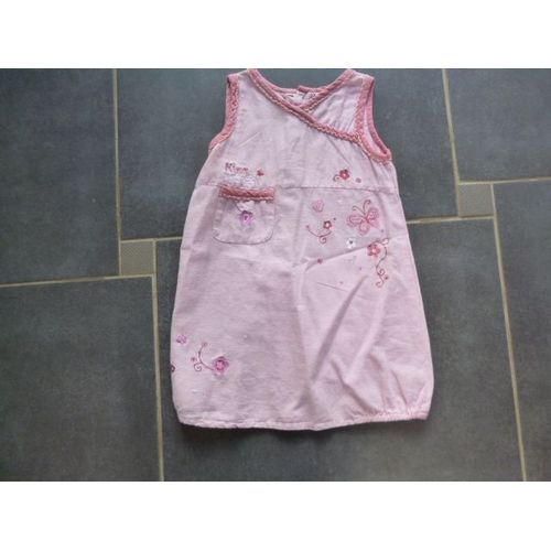 Robe Kiss Mélody Sans Manches Rose 4 Ans Avec Papillon