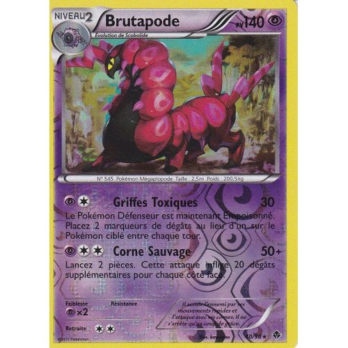 Carte Pokemon - Brutapode - 40/98 - Holo Reverse - Pouvoirs Emergents