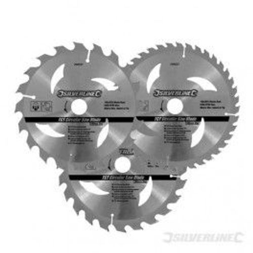 3 lames scie circulaire carbure de tungstène - 184 x 30 mm - bagues de 20 et 16 mm