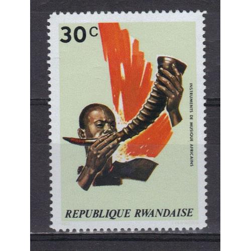 Rwanda 1973 : Instrument De Musique Africain : Trompe De Cameroun - Timbre Neuf *