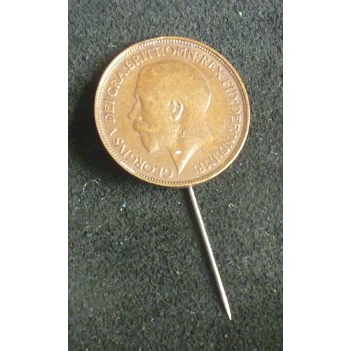 Pièce De Half Penny George V Montée En Épingle