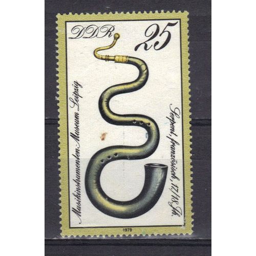 Allemagne Ddr 1979 : Instrument De Musique. Musée De Leipzig : Un "Serpent" Français 17/18è Siècles - Timbre Oblitéré