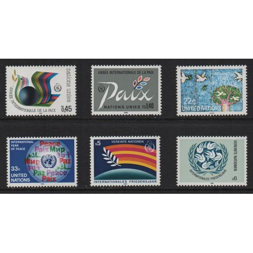 Nations Unies, Emission Commune, Timbres-Poste, 1986 - Année Internationale De La Paix