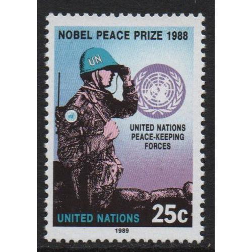 Nations Unies, New York, Timbre-Poste Y & T N° 541, 1989 - Prix Nobel De La Paix 1988