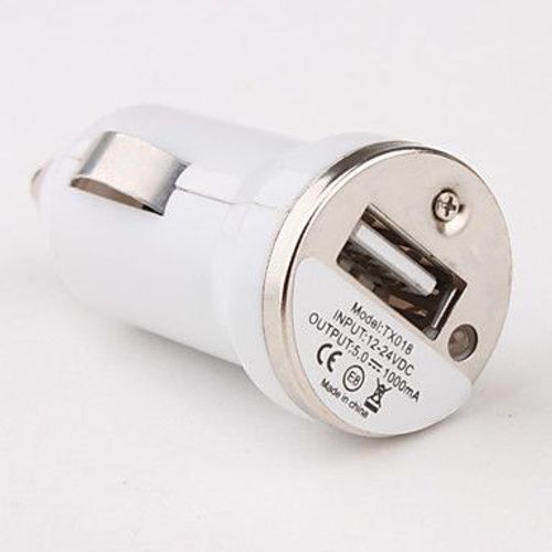 Chargeur Allume-Cigare Mini Usb Blanc Pour Iphone 3, 4, 5, Ipod Touch, Ipad