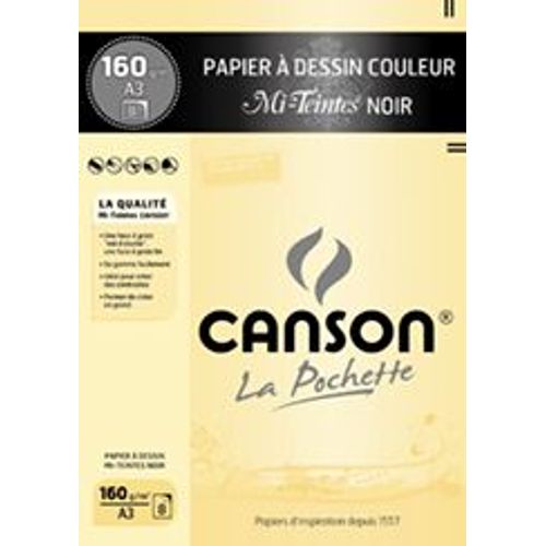 CANSON Papier a dessin couleur "Mi-Teintes", format A3,