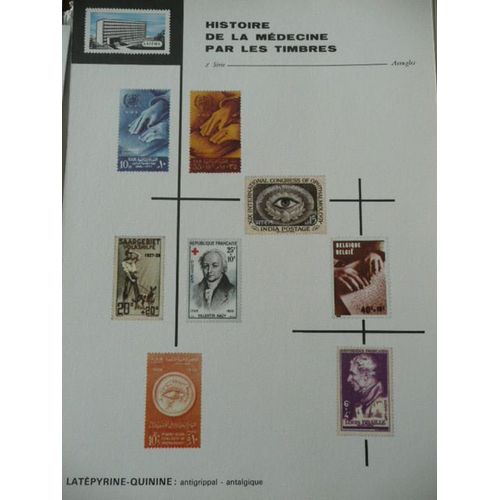Histoire De La Medecine Par Les Timbres - 2eme Série - Aveugles Planche 10 - Publicité Pharmaceutique Pour Latépyrine-Quinine - 470