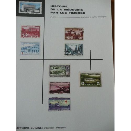 Histoire De La Medecine Par Les Timbres - 2eme Série - Sanatoriums Et Stations Climatiques Planche 12 - Publicité Pharmaceutique Pour Latépyrine-Quinine - 472