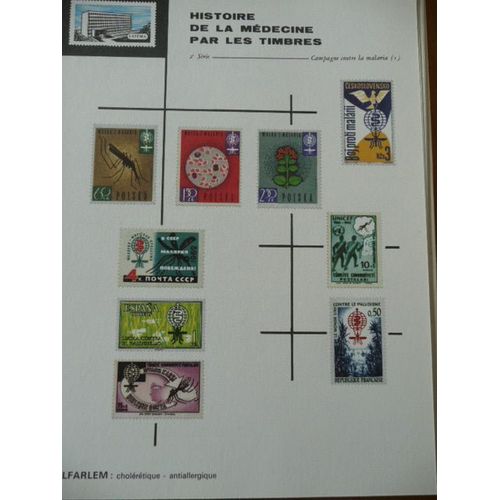 Histoire De La Medecine Par Les Timbres - 2eme Série - Campagne Contre La Malaria Planche 15 - Publicité Pharmaceutique Pour Sulfarlem - 475