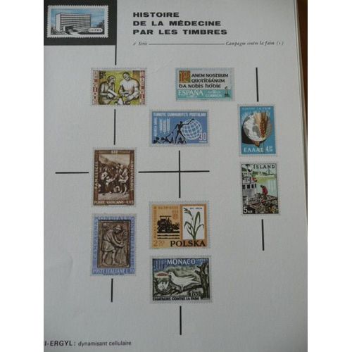 Histoire De La Medecine Par Les Timbres - 2eme Série -Campagne Contre La Faim Planche 19 - Publicité Pharmaceutique Pour Sulfarlem - 479