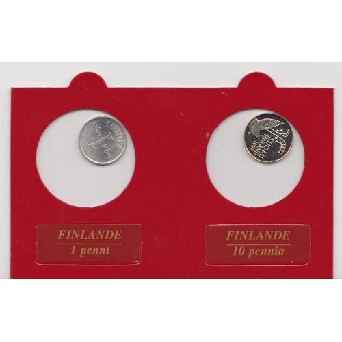 Pièce De 1 Penni + Une Autre De 10 Pennia (Finlande)