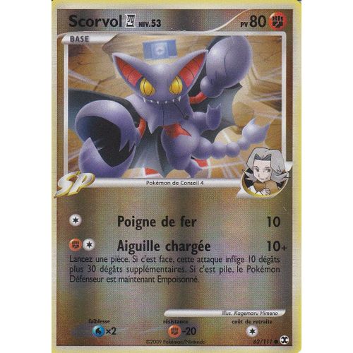 Carte Pokemon - Scorvol - 62/111 - Reverse - Platine Rivaux Emergeants -