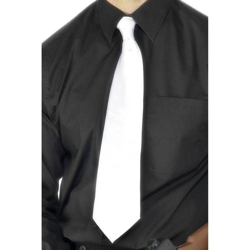 Deluxe White Gangster Tie, Male One Size