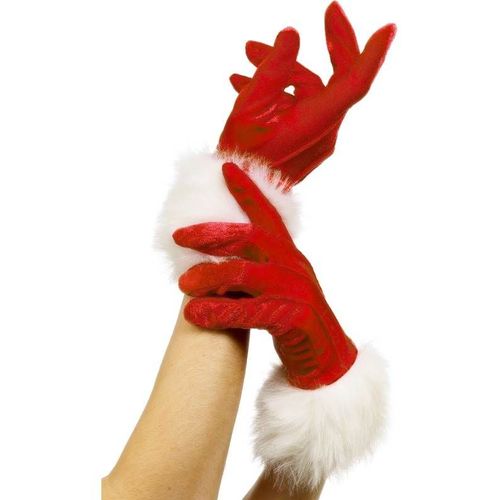 Gants Miss Santa Velours Et Fourrure Sd