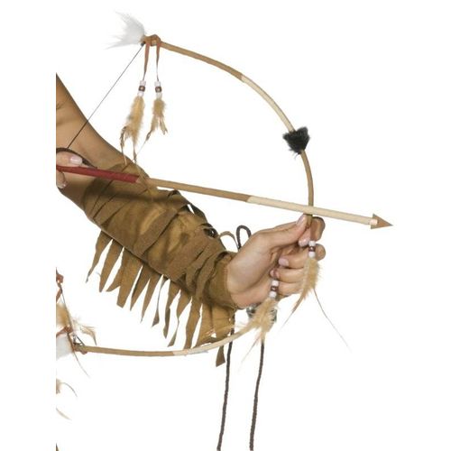 Feathered Indian Bow And Arrow Set, Unisex