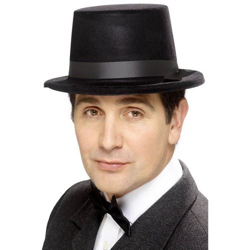 Flocked Topper Hat, Male One Size