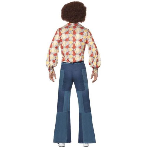 Mens Patchwork Flares, Denim Look, Male Chest 38"-40", Leg Inseam 32.75"