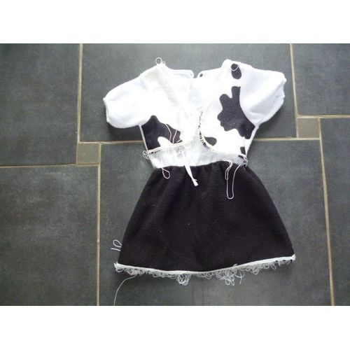 Robe Cowgirl 2/4 Ans Vache Noir Et Blanc