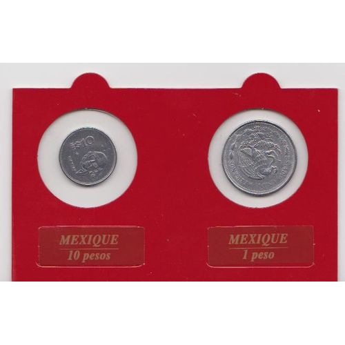 Pièce De 1 Peso + Une Autre De 10 Pesos (Mexique)