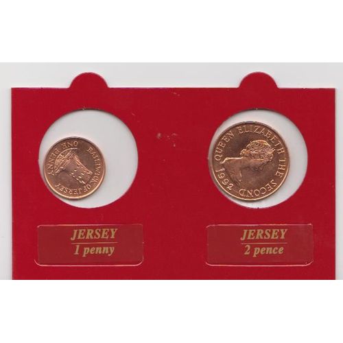 Pièce De 1 Penny + Une Autre De 2 Pence (Jersey)