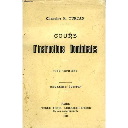 Cours D'instructions Dominicales, Tome Iii