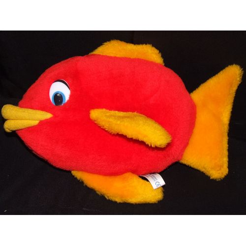 Poisson Gipsy Doudou Rouge Jaune Peluche De 30 Cm