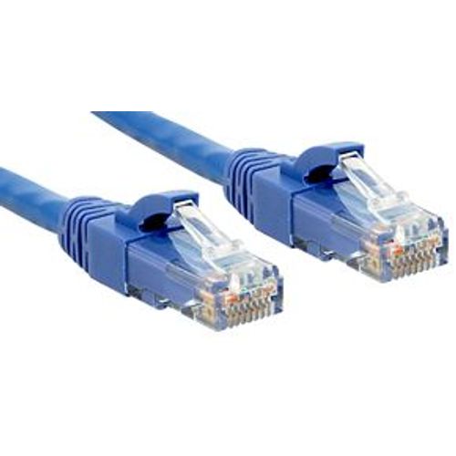 Lindy Premium - Cordon de raccordement - RJ-45 (M) pour RJ-45 (M) - 2 m - UTP - CAT 6 - sans halogène, sans crochet - bleu