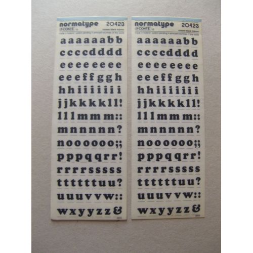 Lot De 2 Planches  Lettres Transfert 24x9cm N°20423