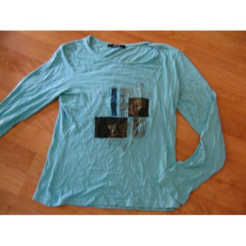 T-Shirt Burton Turquoise Noir Doré