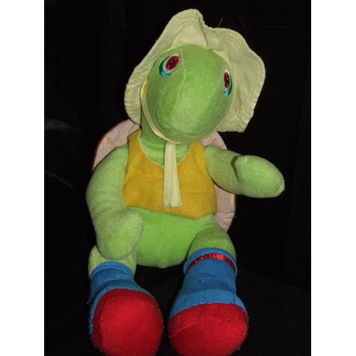 Tortue Zio Sam Doudou Franklin Pieds Bleu Rouge Peluche De 38 Cm