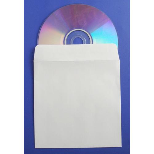 Enveloppe blanche pour CD/DVD - Paquet de 100