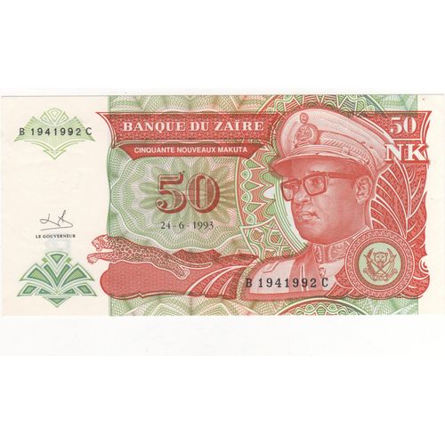 Zaire 50 Nouveaux  Makuta 1993 Neuf Unc