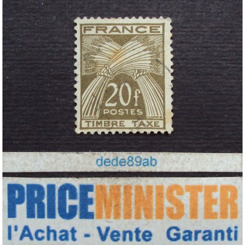France.. 0.20 F. Timbre Taxe : Gerbes De Blé . Oblitéré.