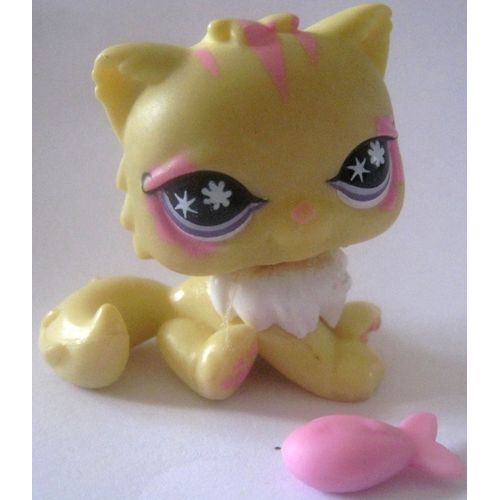 Petshop Chat Jaune N°878 Avec Corbeille