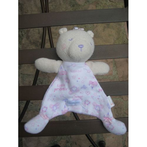 Doudou Plat Ours Rose Little Princess Vitamins Babay 21 Cm