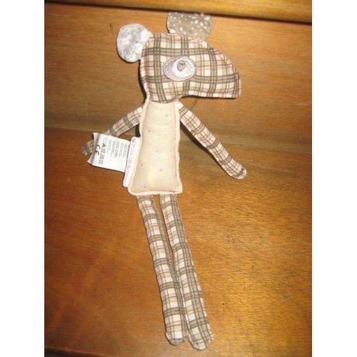 Doudou Semi Plat  Souris Vichy Miracle Of Love Vertbaudet 28 Cm