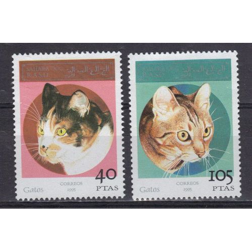 Sahara Occidental 1995 : Chats Divers - Série De 2 Timbres Neufs **