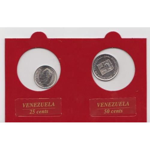 Pièce De 25 Cents + Une Autre De 50 Cents (Vénézuela)