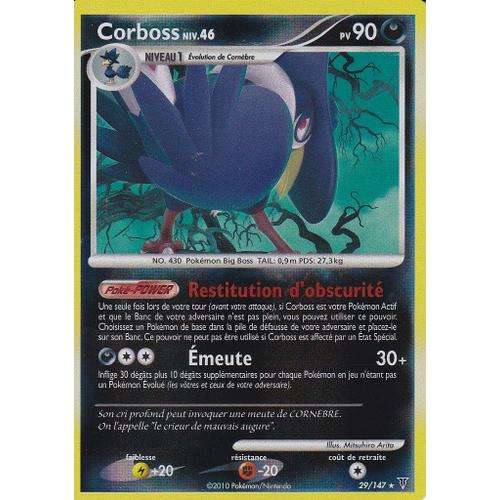 Carte Pokemon - Corboss - 29/147 - Holo Reverse - Platine Vainqueurs Supremes -