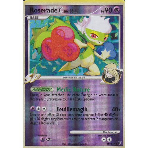 Carte Pokemon - Roserade C - 40/147 - Holo Reverse - Platine Vainqueurs Supremes -