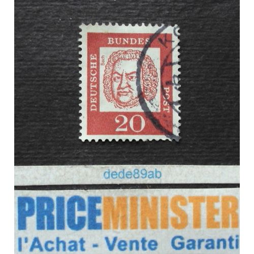 Allemagne..  20 Deutsche Post . Johann Sébastien Bach (1685-1750) Oblitéré.