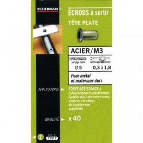ECROU A SERTIR ACIER TPL M6 (40)