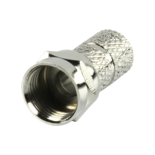 Valueline - Connecteur RF - connecteur F mâle droit - argent (pack de 10)