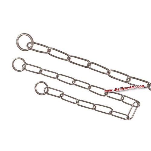 Collier Étrangleur Chromé Grands Maillons 77 Cm 4 Mm