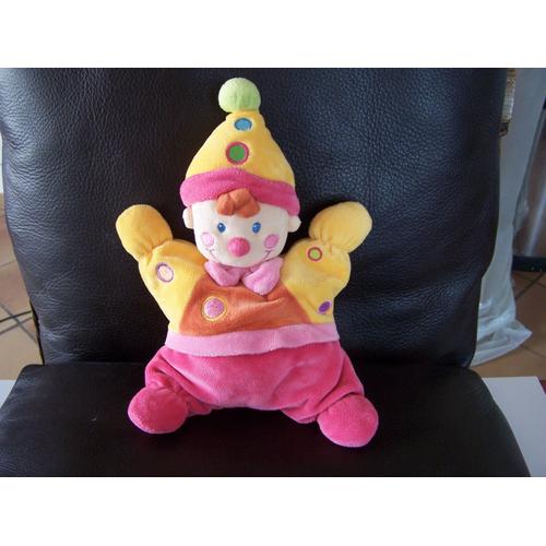 Doudou Clown Lutin Nicotoy Semi Plat Grelot